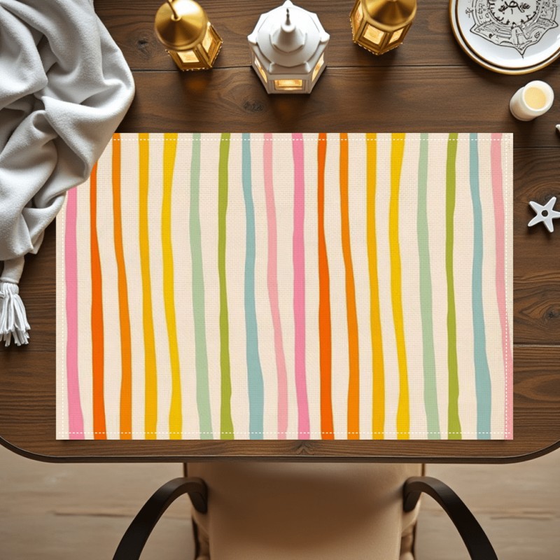 Kitchen Appliances Table - Podkładka na stół w tęczowe paski,