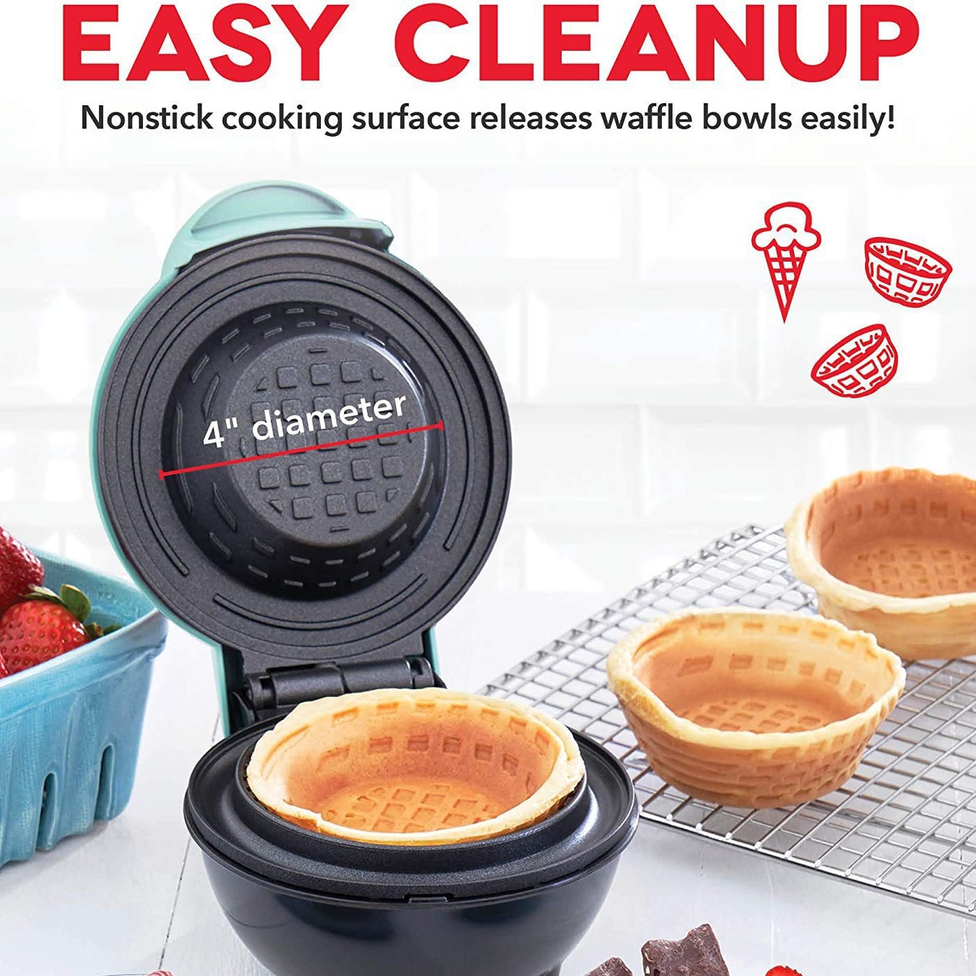 Elektryczna maszyna do wafli w – Ice Cream Maker Electric recenzja i cena